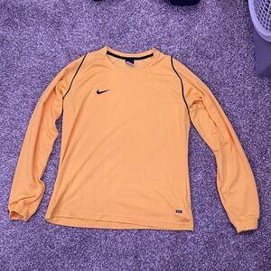 Nike Yellow Long Sleeve Athletic Top with Black Accents